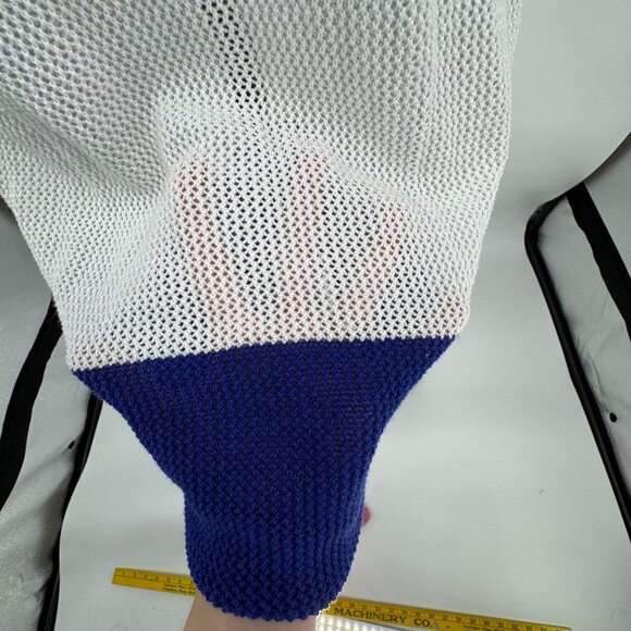 Tommy‎ Bahama Womens Swim Cover Up Dress L Open Knit Blue White Striped Nautical - Picture 3 of 7